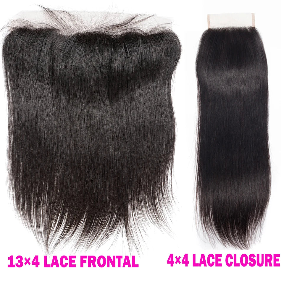 Lace Frontale transparente HD 12A en dentelle 13x4, effet ondulé, fermeture 4x4, cheveux humains brésiliens, effet bouclé crépu et lisse.