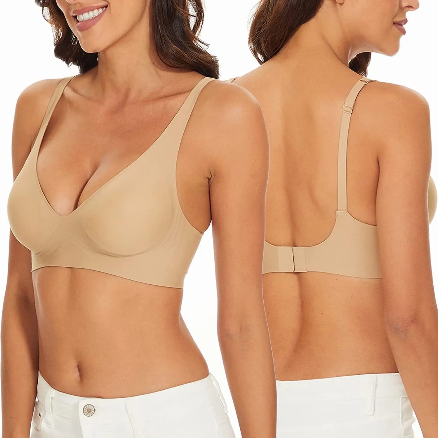Soutien-gorge sexy sans coutures et sans armatures, soutien-gorge ajustable, sous-vêtements féminins, brassière rembourrée push-up, lingerie intime