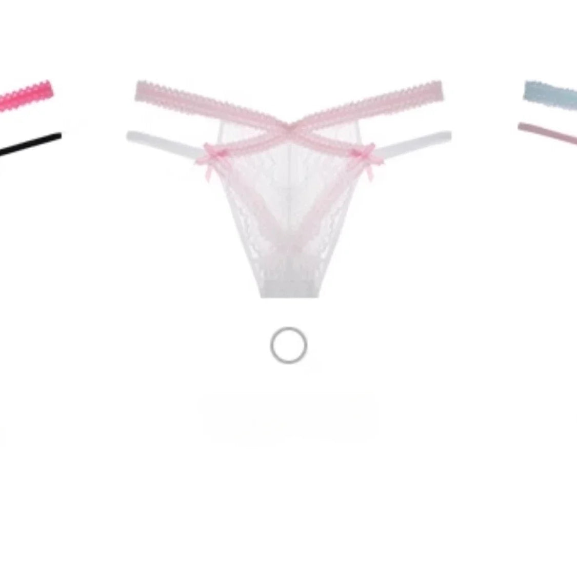 Culotte sexy pour femme SP&CITY, taille basse, avec nœud transparent et entrejambe en coton doux et fin, ornée de dentelle et de bandes croisées.
