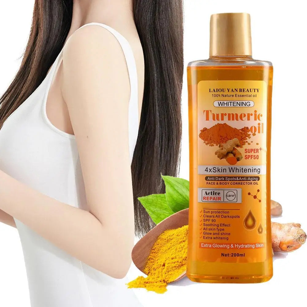 Huile essentielle de curcuma et de gingembre (200 ml) - Soin hydratant intense - Sérum visage nourrissant et lissant