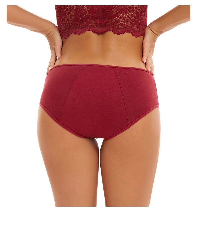 Lot de 3 culottes menstruelles pour femmes, anti-fuites, en coton, absorbantes, physiologiques, pour les règles.
