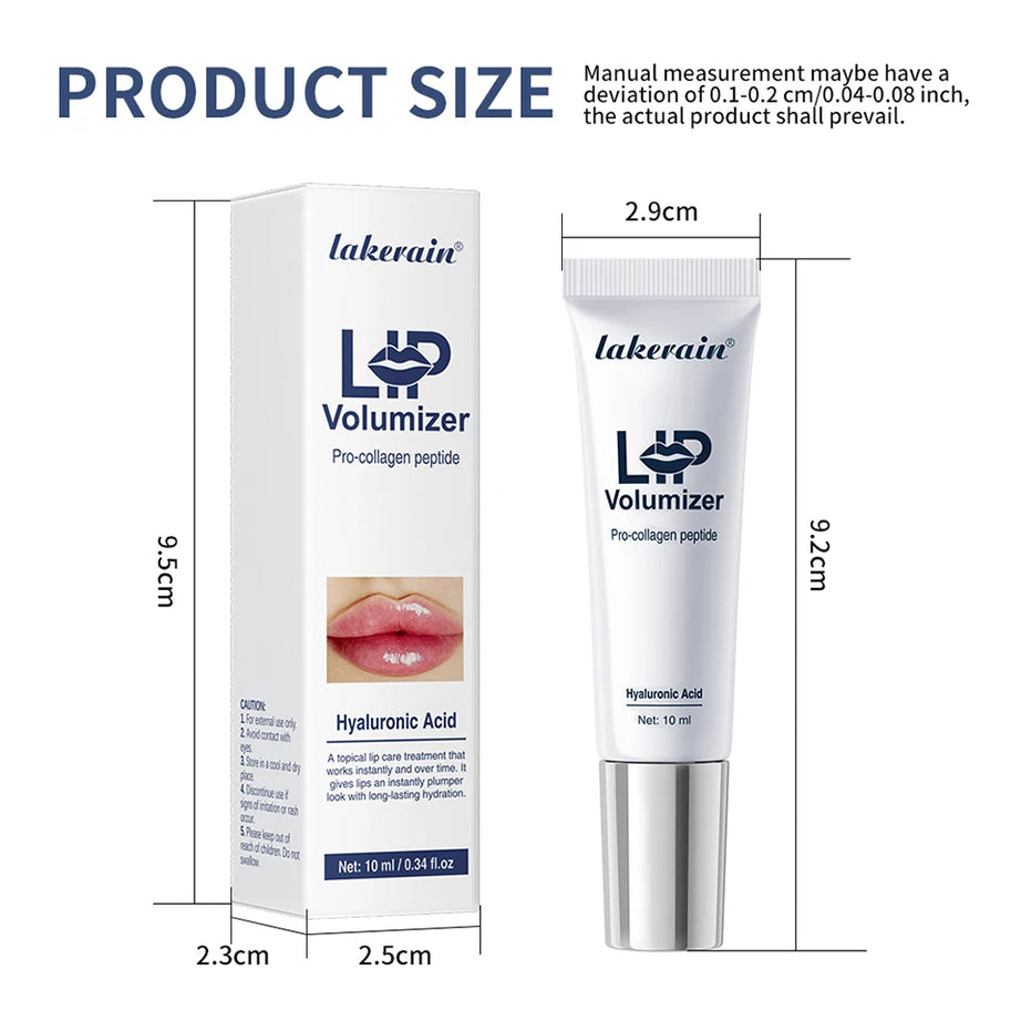 Aceite labial voluminizador instantáneo con ácido hialurónico Lakerain para reducir las líneas de expresión, esencia para el cuidado de los labios, brillo labial hidratante para mujeres.
