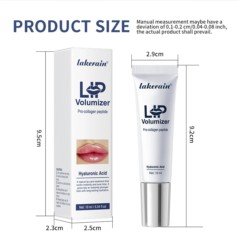Aceite labial voluminizador instantáneo con ácido hialurónico Lakerain para reducir las líneas de expresión, esencia para el cuidado de los labios, brillo labial hidratante para mujeres.