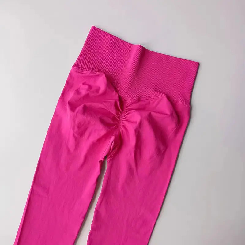 Leggings de yoga taille haute pour femme, sans coutures, effet push-up, pour le sport, le fitness et la course à pied, gainants et ultra-élastiques.