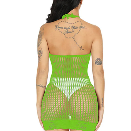 Nouvelle robe moulante en résille, costumes exotiques et érotiques pour femmes, lingerie sexy, sous-vêtements en résille transparente