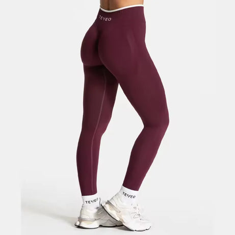 TEVEO Ignite Sculpt Leggings froncés sans coutures pour femme, pantalon de yoga, gainage des hanches, course à pied, sport, salle de gym, gamme Ignite Sculpt