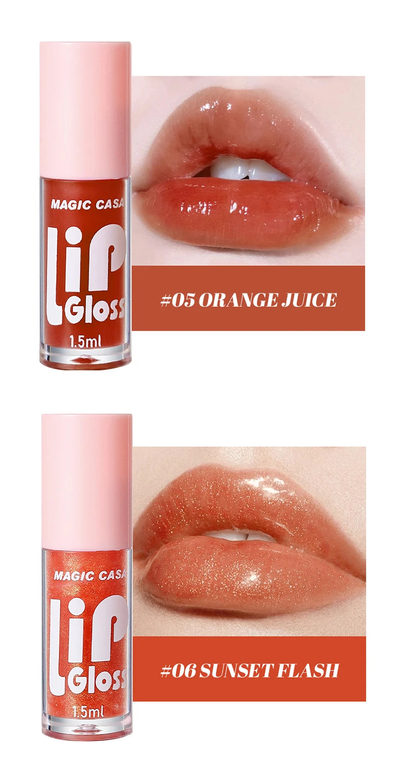 MAGIC CASA Lot de 6 flacons de gel hydratant pour les lèvres, longue tenue, pour des lèvres lisses et brillantes.
