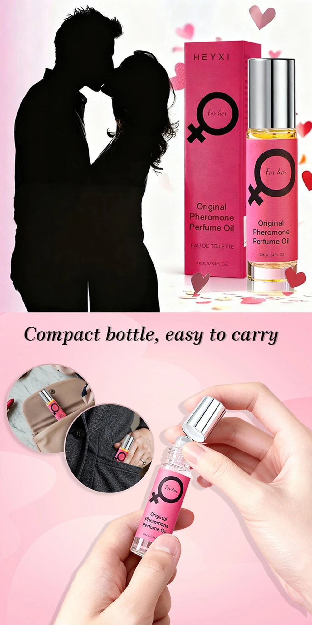 Parfum à bille Rose Red pour femme, longue tenue, floral, frais et naturel, idéal pour un rendez-vous ou comme cadeau de Noël.