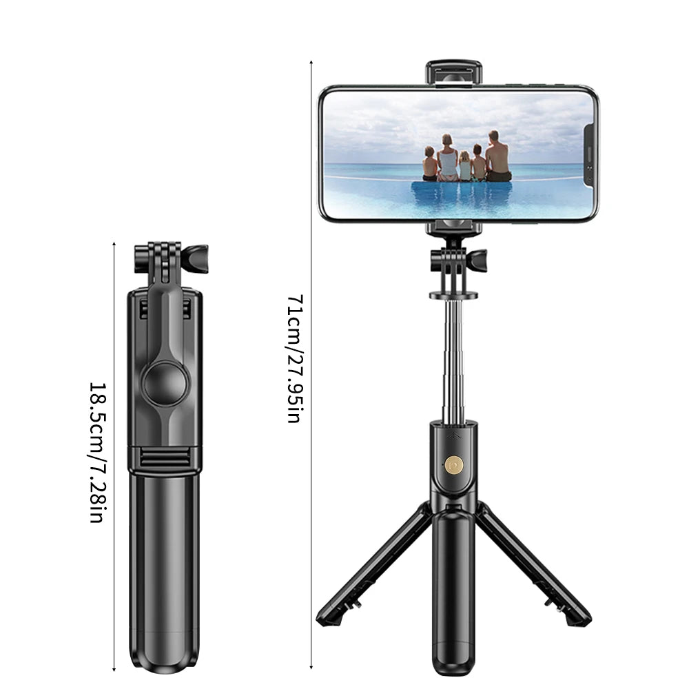 Perche à selfie sans fil avec trépied, lampe et télécommande Bluetooth extensible pour iPhone et streaming TikTok en direct