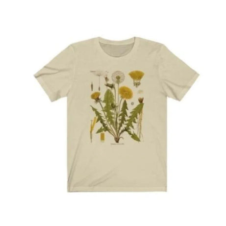 T-shirt graphique à motif botanique pissenlit, idéal pour la randonnée, imprimé botanique, manches courtes, en coton, coupe oversize, style Harajuku, pour femme