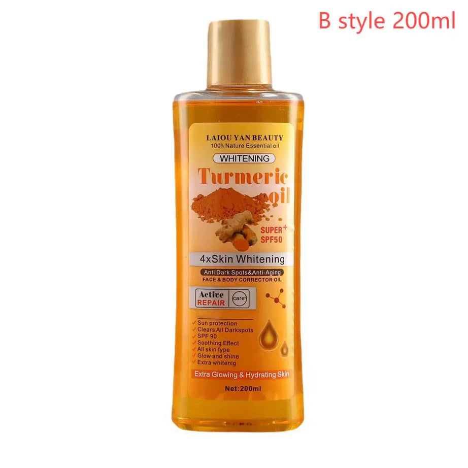 Huile essentielle de curcuma pour le visage et le corps, huile de massage hydratante pour diffuseur, aromathérapie, éclaircissante et lissante, soin du visage et du corps, 200 ml