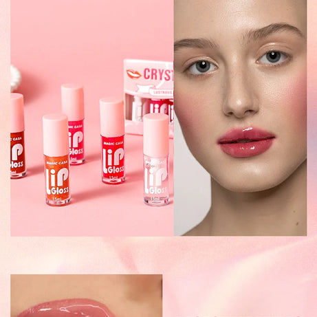 MAGIC CASA Lot de 6 flacons de gel hydratant pour les lèvres, longue tenue, pour des lèvres lisses et brillantes.