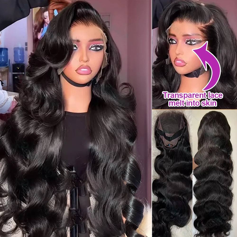 Perruques en cheveux humains pour femmes, 40 à 50 pouces, 13x4 ou 13x6, ondulées, avec lace frontale HD, sans colle, pré-épilées, densité 300 %.