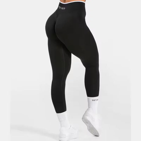 TEVEO Ignite Sculpt Leggings froncés sans coutures pour femme, pantalon de yoga, gainage des hanches, course à pied, sport, salle de gym, gamme Ignite Sculpt
