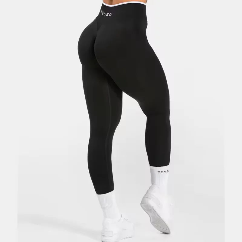 TEVEO Ignite Sculpt Leggings froncés sans coutures pour femme, pantalon de yoga, gainage des hanches, course à pied, sport, salle de gym, gamme Ignite Sculpt