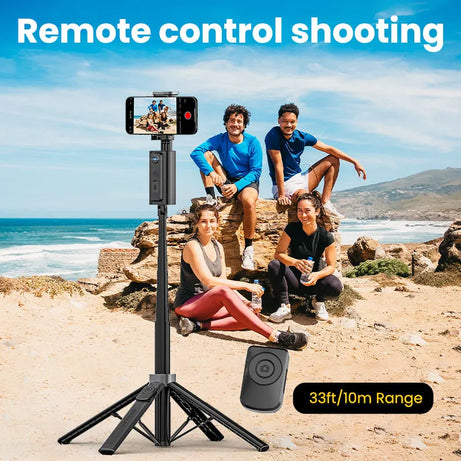 Perche à selfie portable AOCHUAN Smart M3 équipée d'un suivi IA et d'une rotation à 360° sans angle mort pour les photos sur smartphone