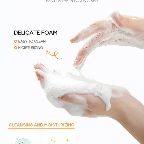 Nettoyant visage à la vitamine C, nettoyant en profondeur, hydratant, éliminateur de points noirs, soin du visage, mousse nettoyante, soin de la peau