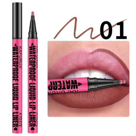 Crayon à lèvres liquide mat 12 couleurs, waterproof, effet repulpant, pour un contour des lèvres naturel et un maquillage contour des lèvres impeccable.