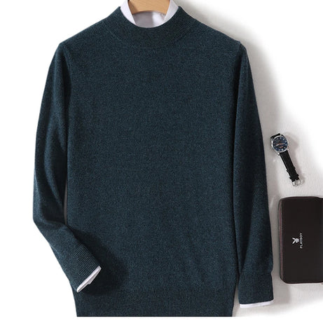 Pull 100 % laine mérinos pour femme, grande taille jusqu'à 5XL, col demi-lune, maille ample, manches longues, finitions cachemire.