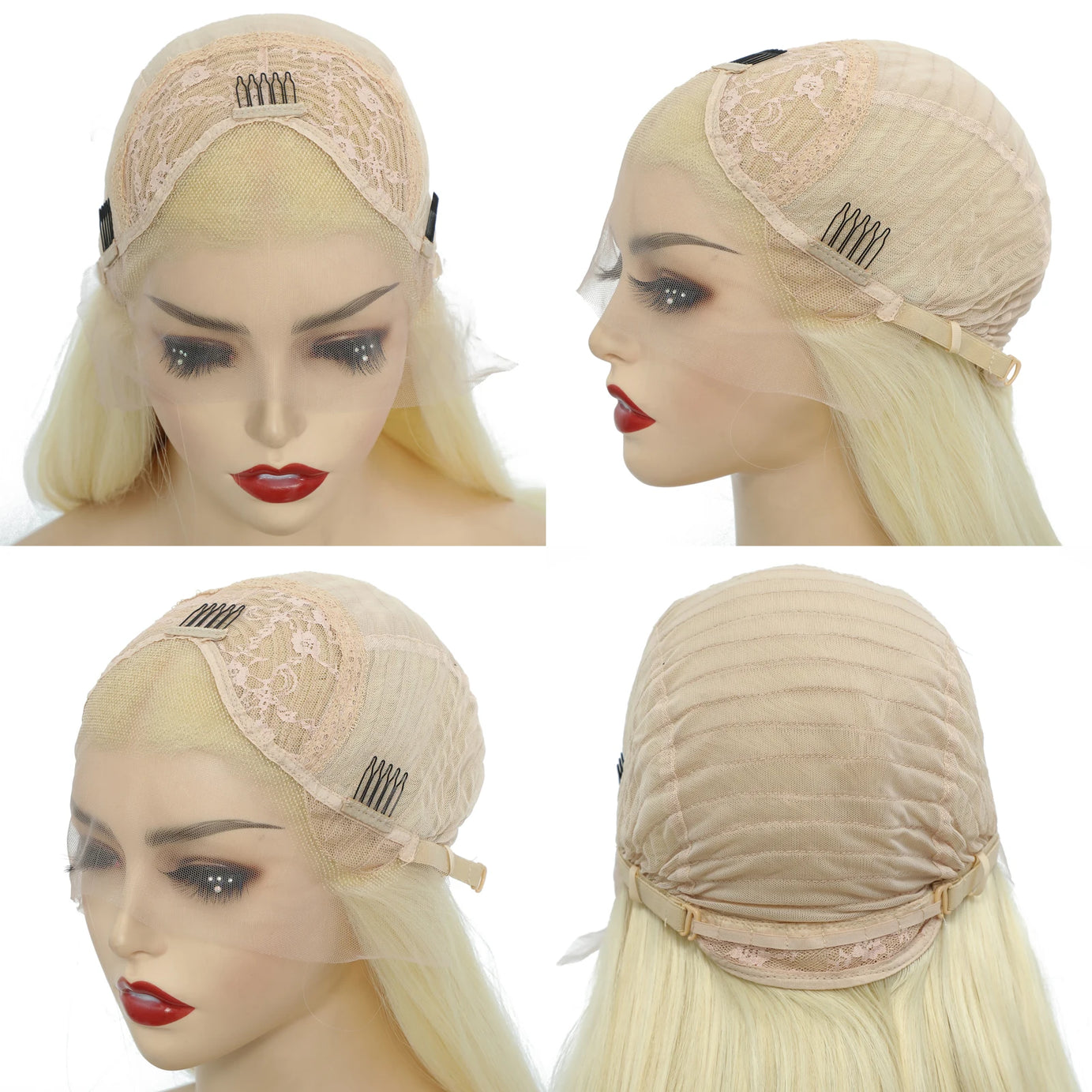 RONGDUOYI Perruque rose dégradée, lisse, avec lace front, cheveux naturels longs et raides, perruque synthétique en fibre chauffante violette pour cosplay