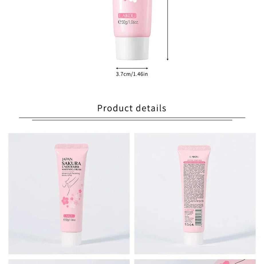 Crème éclaircissante pour peaux foncées, aisselles, cuisses, articulations internes, zone intime, soin du corps, lotion éclaircissante pour parties intimes