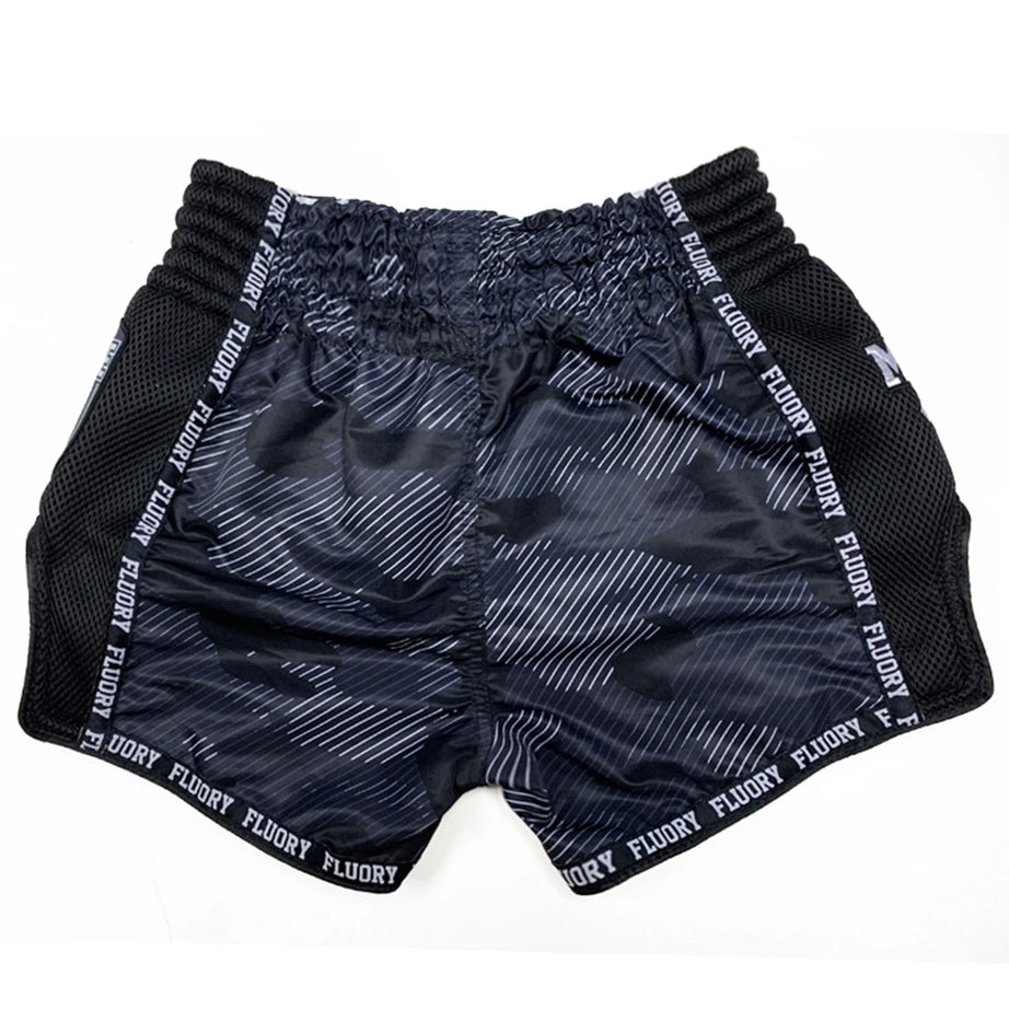 Short de combat FLUORY MMA Muay Thai, pantalon de sport de haute qualité pour enfant, idéal pour l'entraînement de boxe, le kickboxing et le fitness.