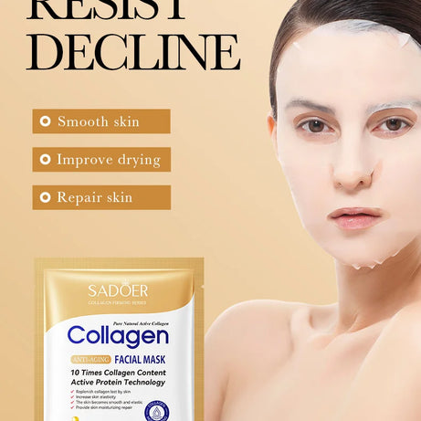 Lot de 10 masques faciaux anti-rides au collagène, anti-âge, atténue les ridules, raffermit la peau, hydrate et illumine le teint, cosmétique coréenne