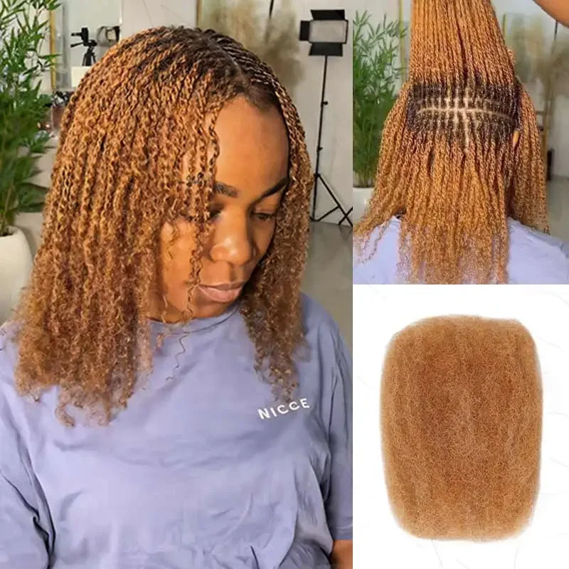 Cheveux Black Pearl Top QVR péruviens crépus bouclés mini twist 50 g/pièce, cheveux humains crépus afro en vrac pour tresses, 100 % cheveux Remy.