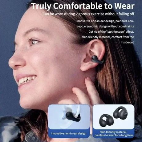 Nouveaux écouteurs sans fil à conduction osseuse T75 d'origine, Bluetooth 5.3, pour le sport, avec un son HiFi et une étanchéité optimale. Casque TWS étanche.