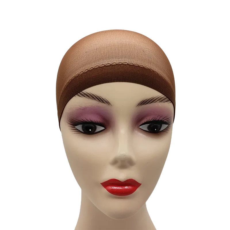 2 unidades/bolsa Gorro de peluca de media superior Red para pelucas de cabello tejido Redes para pelucas de cabello negro Marrón Gorro de peluca de malla elástica para hacer pelucas