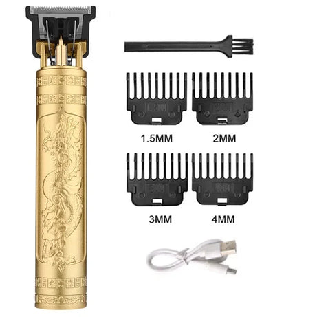 Tondeuse à cheveux professionnelle, machine de coupe de cheveux de barbier rechargeable, tondeuse en métal pour hommes