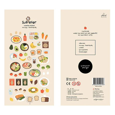 Autocollants Suatelier Foods, scrapbooking esthétique, jolis stickers pour carnets de voyage, décorations coréennes, agendas et fournitures de loisirs créatifs.