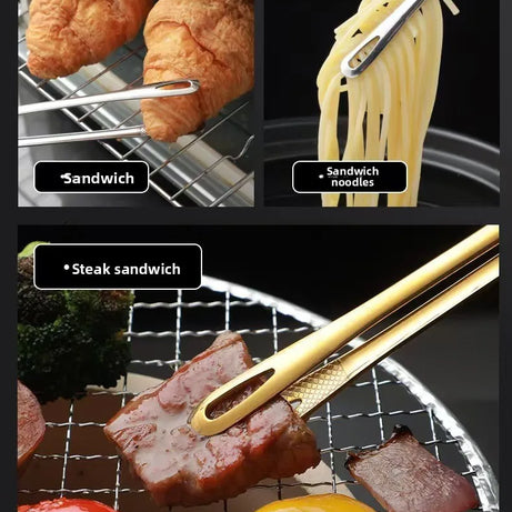 Pinces à barbecue en acier inoxydable, pinces à aliments, pinces à steak, pinces à pain, ensemble d'ustensiles de cuisine antidérapants, petits outils et accessoires