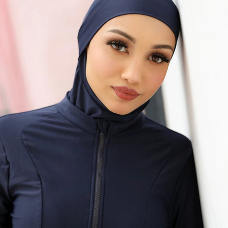 Hijab de bain uni musulman pour femmes, turban instantané pour la plage, séchage rapide, idéal pour l'été.