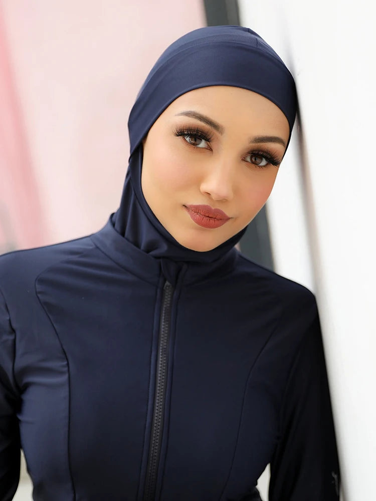 Hijab de bain uni musulman pour femmes, turban instantané pour la plage, séchage rapide, idéal pour l'été.