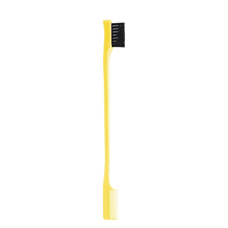 Brosse à cheveux antistatique 2 en 1 avec peigne intégré, idéale pour les perruques en cheveux naturels.