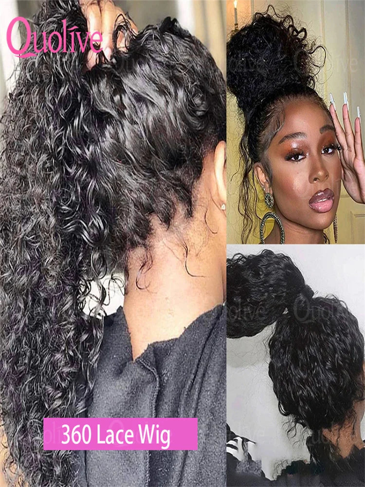 Perruque bouclée en cheveux humains de 30 à 40 pouces, ondulation profonde, perruque frontale en dentelle HD 13x6, perruque sans colle 4x4 et 5x5, cheveux humains prêts à porter, 360°