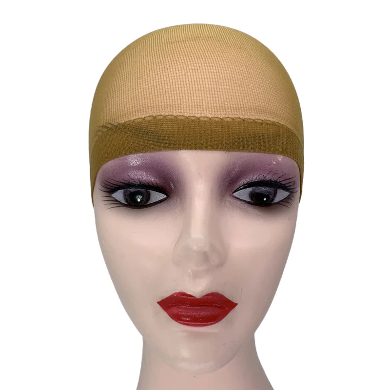 2 unidades/bolsa Gorro de peluca de media superior Red para pelucas de cabello tejido Redes para pelucas de cabello negro Marrón Gorro de peluca de malla elástica para hacer pelucas