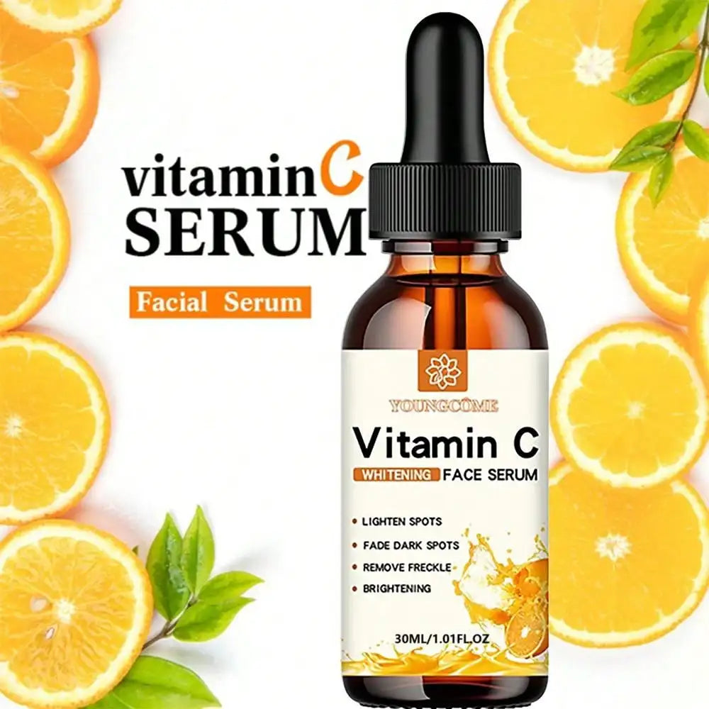 Essence pour le visage à la vitamine C contenant de l'acide hyaluronique, estompe les taches brunes, hydrate, répare et lutte contre le vieillissement cutané. Soin du visage 30 ml