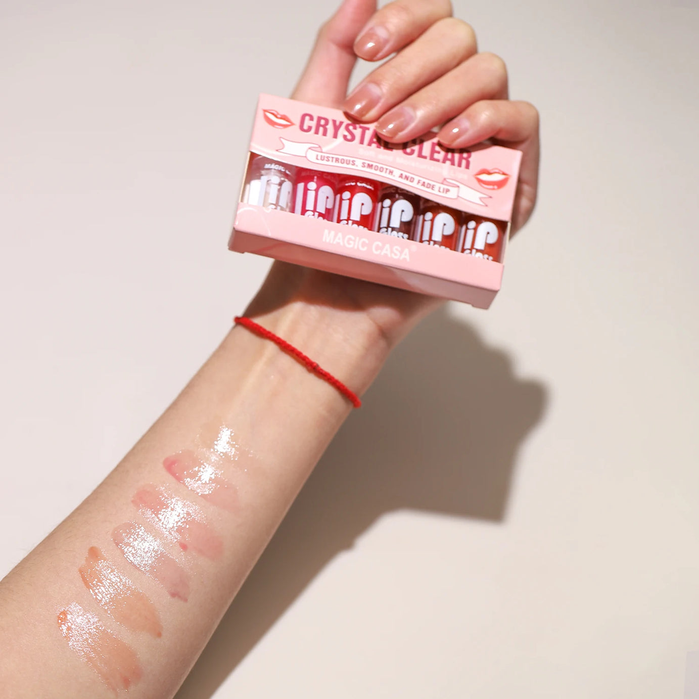 MAGIC CASA Lot de 6 flacons de gel hydratant pour les lèvres, longue tenue, pour des lèvres lisses et brillantes.