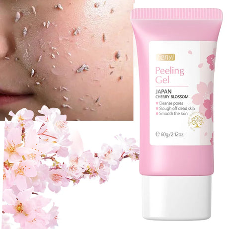 Gel exfoliant nettoyant en profondeur Sakura pour le visage, soin éclaircissant et hydratant, gommage réparateur, 60 g