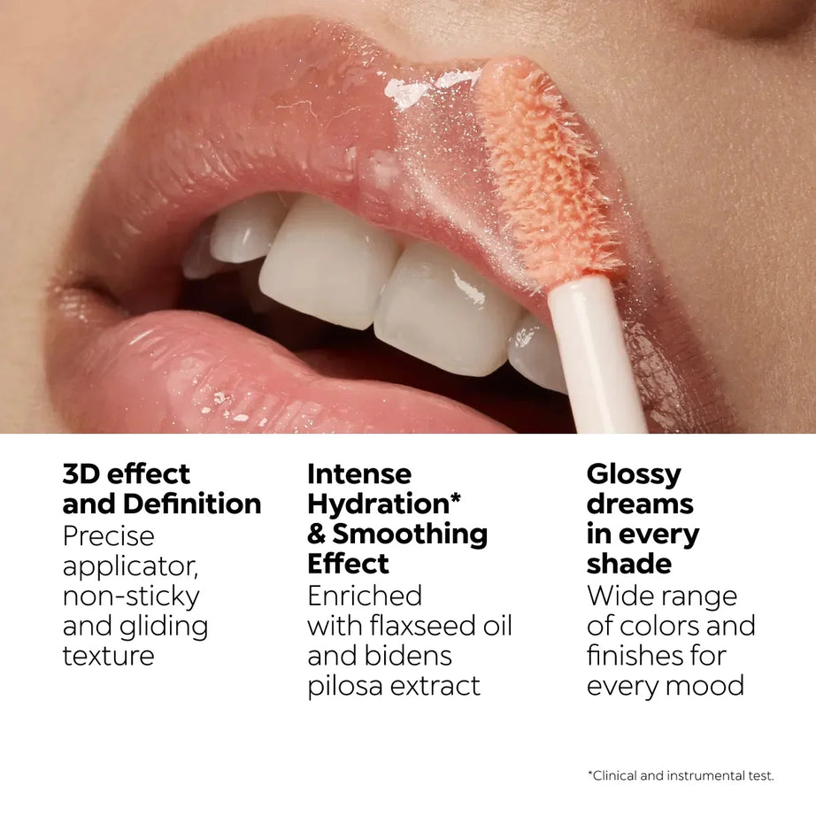 Kiko 3D Hydra LipGloss Blush waterproof longue tenue Maquillage scintillant Gloss à lèvres Brun Rose Mauve nacré
