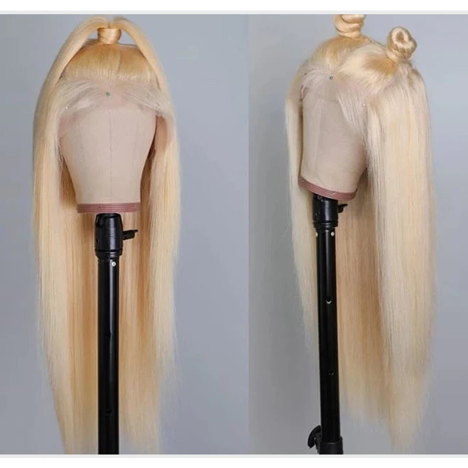 13x4 13x6 360 HD Transparent 613 Honey Blonde Color Lace Front Human Hair Wigs for Women Raw Brazilian Straight Lace Frontal Wig