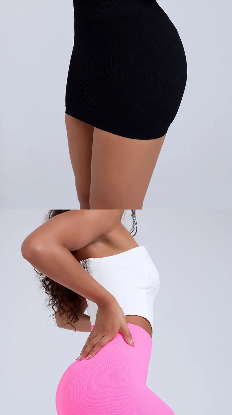 FINETOO Printemps Été Nouvelle Jupe Mini Taille Haute Élastique Noire Affinante en Tricot Court pour Femmes Professionnelles