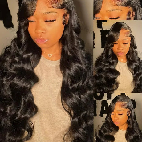 Perruque Lace Front 13x4, densité 200, ondulée, brésilienne, sans colle, noire, 13x6, transparente HD, cheveux humains