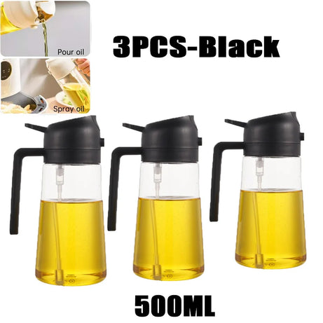 Flacon pulvérisateur d'huile de 200/300/500 ml pour barbecue et cuisson à l'huile d'olive, flacon en plastique, flacon vide pour vinaigre ou pinceau à huile