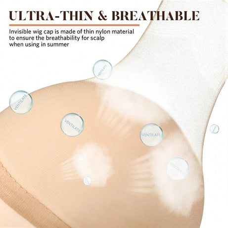 Bonnets de perruque HD en gros, transparents et de haute qualité, en nylon extensible avec dentelle frontale, pour femmes et hommes, châtain clair.