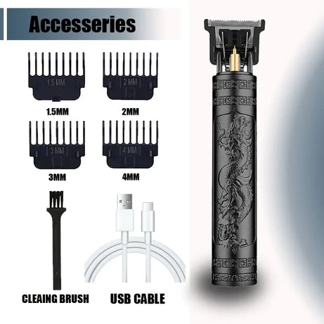 New！T9 Electric Hair Trimmer/Accessories | USB Professional Shaver | 0mm Bald Fade Cutting Machine Portable for Men Home Haircut