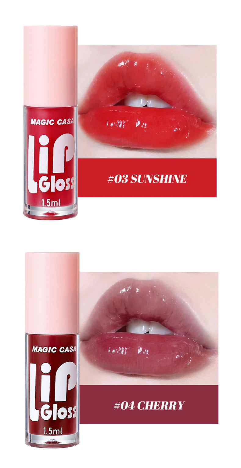 MAGIC CASA Lot de 6 flacons de gel hydratant pour les lèvres, longue tenue, pour des lèvres lisses et brillantes.