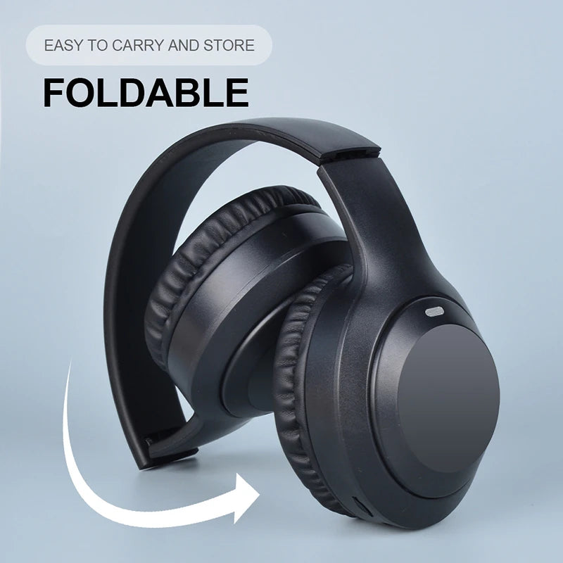 Casque stéréo Hi-Fi circum-aural M5 sans fil Bluetooth 5.3, idéal pour le sport et les jeux vidéo. Compatible avec carte TF/AUX et réduction du bruit.